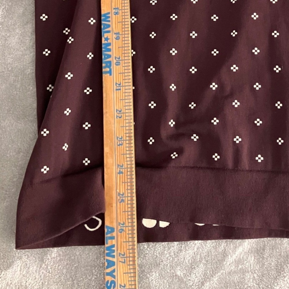 Sweaty Betty London Betty Base Layer Burgundy Fair Isle Turtleneck Top M Thermal - Picture 5 of 8